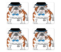 Hipster Dog Coaster Set Of Four