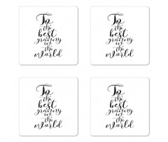 Hand Lettering Words Coaster Set Of Four