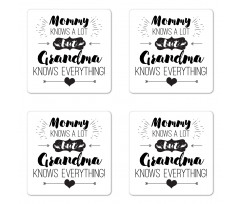 Arrows and Heart Motif Coaster Set Of Four