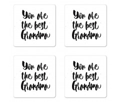 Black and White Words Coaster Set Of Four