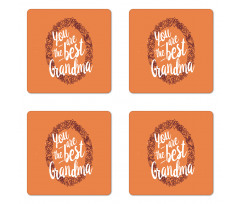 Floral Wreath Words Coaster Set Of Four