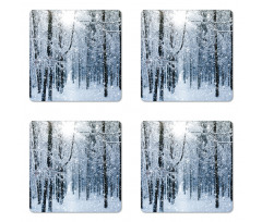 Snow Covered Forest Coaster Set Of Four