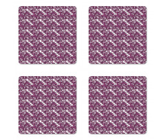 Abstract Floral Art Coaster Set Of Four