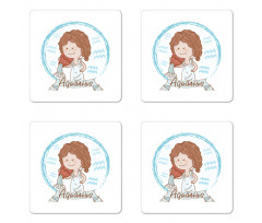 Girl with a Bucket Coaster Set Of Four