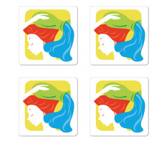 Astrology Lady Coaster Set Of Four