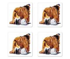 Sleeping Puppy Coaster Set Of Four