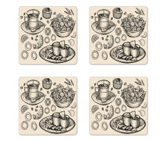 Nachos Croissant Tea Coaster Set Of Four