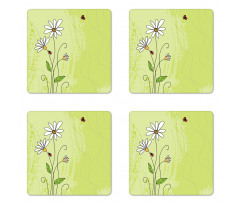 Chamomile Ladybugs Art Coaster Set Of Four