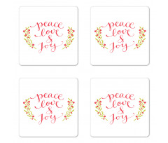 Peace Love Joy Berries Coaster Set Of Four