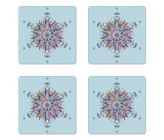 Doodle Motif Coaster Set Of Four