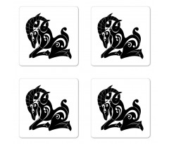 Monochrome Goat Coaster Set Of Four