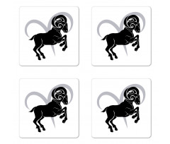 Ram Silhouette Coaster Set Of Four