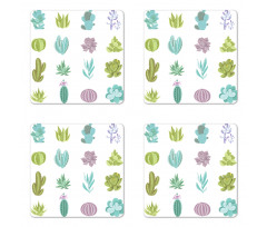 Tropical Desert Plants Coaster Set Of Four