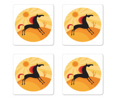 Abstract Animal Desert Coaster Set Of Four