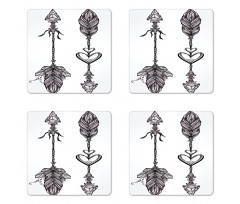 Monochrome American Arrows Coaster Set Of Four