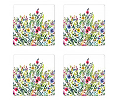 Burgeoning Nature Theme Coaster Set Of Four