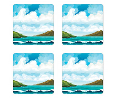 Waves Islands Blue Sky Coaster Set Of Four