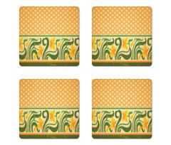 Ornate Daffodils Coaster Set Of Four