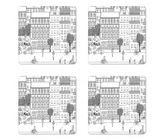 Monochrome Berlin Square Coaster Set Of Four