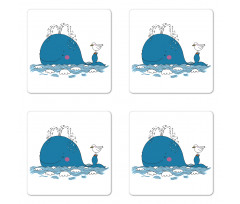 Sea Mammal with Seagull Coaster Set Of Four