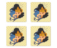 South Asian Figures Coaster Set Of Four