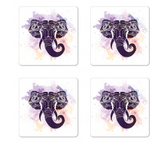 Watercolor Elephant Coaster Set Of Four