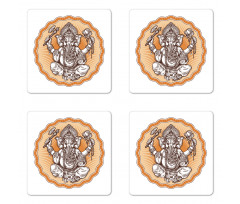 Flower Hippie with Animal Coaster Set Of Four