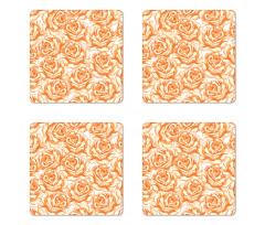 Romantic Love Flowers Coaster Set Of Four