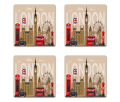 Britain Landmarks Coaster Set Of Four