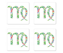 Floral Colorful Coaster Set Of Four