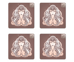 Tribal Woman Art Coaster Set Of Four