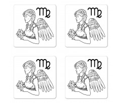 Angel with Bouquet Coaster Set Of Four