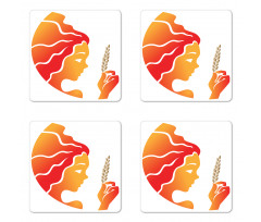 Fantasy Woman Art Coaster Set Of Four