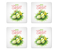 Spring Season Foliage Coaster Set Of Four