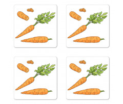 Carrot Pattern Coaster Set Of Four