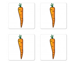 Carrot Drawing Coaster Set Of Four