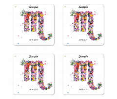 Floral Butterfly Coaster Set Of Four