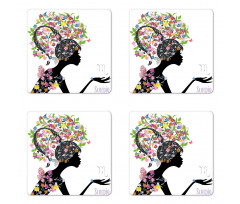 Floral Girl Coaster Set Of Four