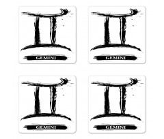 Grunge Brush Art Coaster Set Of Four