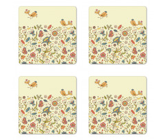 Colorful Summer Petals Coaster Set Of Four