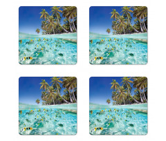 Exotic Island Underwater Coaster Set Of Four