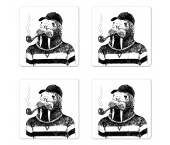 Hipster Walrus Coaster Set Of Four