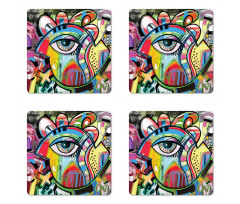 Colorful Art Eye Coaster Set Of Four