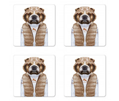 Puppy in a down Vest Coaster Set Of Four