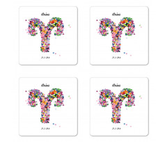 Lively Butterfly Flora Coaster Set Of Four