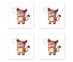 Funny Baby Bull Coaster Set Of Four