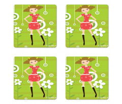 Fashion Teen Girl Coaster Set Of Four