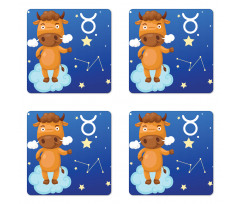 Bull on a Cloud Coaster Set Of Four