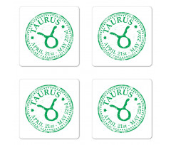 Vintage Star Sign Coaster Set Of Four