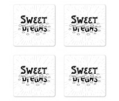 Retro Words Clouds Coaster Set Of Four